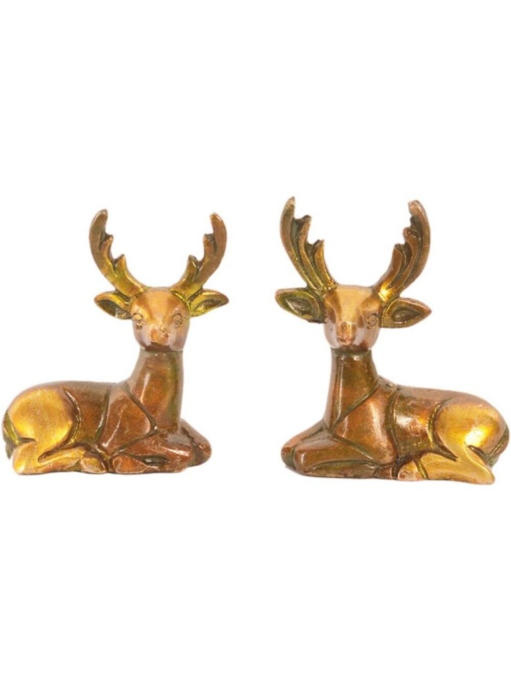 Elegant Brass Deer Statues - Unique Home Decor for Office & Study, Feng Shui